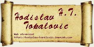 Hodislav Topalović vizit kartica